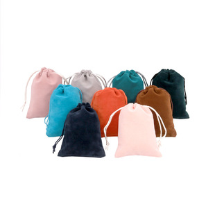 Spot Soft Knitted Bottom Velvet Bag Drawstring Flap Pocket Pants Jewelry Packaging Bag Storage Bag Velvet Small Bag