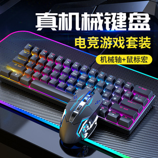 Spot Quick-Release Wrk61 Mechanical Keyboard Rgb Mixed Light Green Axis Mouse Macro E-Sports Game Computer Wholesale