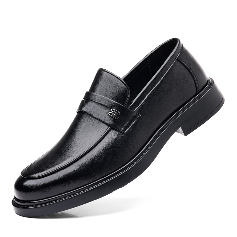 Loafers, Fashionable Business Formal Slip-On Leather Shoes for Men, Hollow Slip-Ons, Breathable Korean Style Beanie Shoes, Drop Shipping