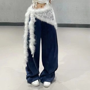 Mao Mao Belt Fart Curtain Jazz Dance Waist Chain Hip Towel Dance Performance Wear Plush Waist Hip Curtain Triangle Towel