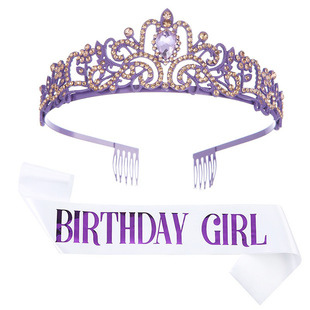 European and American fashion alloy birthday queen birthday belt Crown suit Crystal headdress hair accessories wholesale
