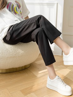2025 New Pregnant Women's Dress Pants Women's Spring and Summer Outer Wear Thin High Waist Abdominal Pants with Small Feet Loose plus size