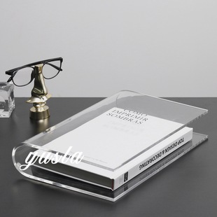 Simple Modern art acrylic magazine book cover bookshelf decoration model room study storage soft decoration