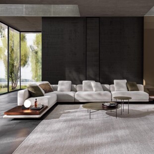 Italian Horizon Sofa Modern Simple Living Room Villa Large Flat Floor Club Homestay Corner Fabric Combination Sofa