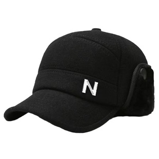 Hat men's autumn and winter cap ear protection woolen hat cold-proof thickened warm outdoor middle-aged baseball cap cross-border