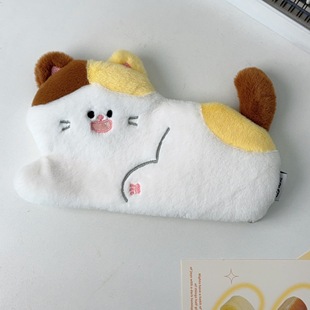 Cute Kitty Pencil Bag Junior High School Students Plush Stationery Box Ins Japanese Large Capacity New Boys and Girls Student Gift
