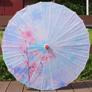 Factory Guofeng Printed Umbrella Craft Umbrella Dance Antique Hanfu Silk Cloth Ceiling Vintage Decorative Umbrella Wholesale Spot