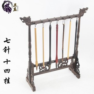Factory wholesale chicken wing Wood 6 needle 12 hanging brush rack brush pen pen rack study Four Treasures pen hanging wholesale