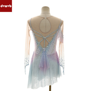 Figure Skating Clothing Children's Adult Figure Skating Performance Test Grade Women's Skirt Sparkling Mesh dress