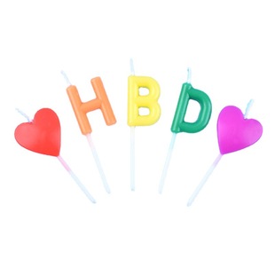 Оптовая С Днем Рождения Письмо Свеча Партии Украшения Корейский Цвет HBD Любовь Торт Украшение Свеча
