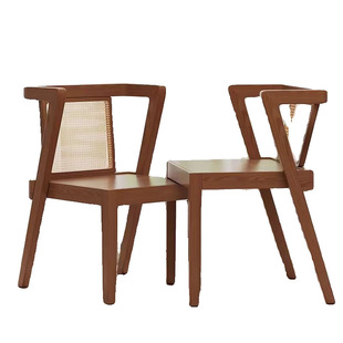 Balcony Solid Wood Small Tea Table and Chair Combination Rattan Casual Tea Table Internet Celebration Reading Tea Simple Negotiation Coffee Table and Chair