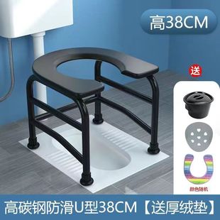 Solid Toilet Chair Pregnant Women's Toilet Stool Elderly Squatting Toilet Household Mobile Toilet Hollow Stool Toilet Stool