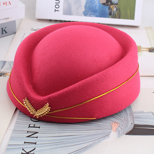 2024 Cross-Border New Stewardess Hat Front Desk Etiquette Hat Stage Hat Performance Hat Band Hat Stewardess Hat Team