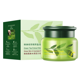 Cross-Border Han Chan Green Tea Cream 50g Essence Moisturizing, Softening, Refreshing Moisturizing Cream Foreign Trade Factory Wholesale