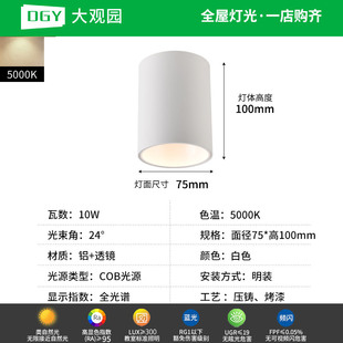 Grand view garden open-mounted spotlight anti-glare downlight ceiling cob minimalist no main lamp living room bedroom dining hall lamp 495