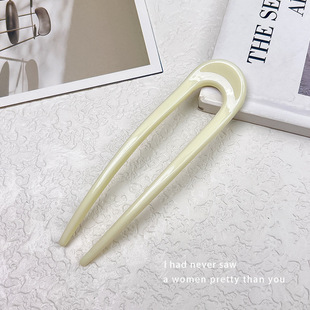 Cross-border manufacturers wholesale U-shaped hairpin women's new fashion simple hair plug elegant head firm hair fork accessories
