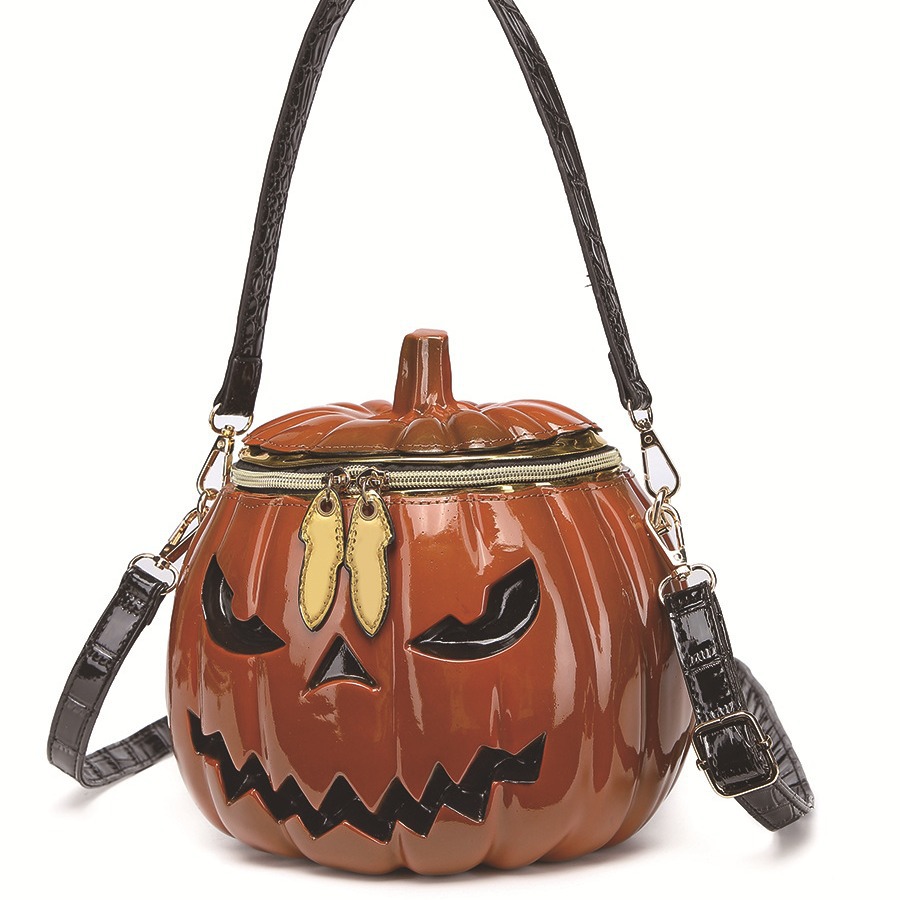 2024 New Women's Bag Halloween Simulation Pumpkin Bag Portable Shoulder Crossbody Multi-function Bag