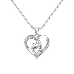 Cross-border Mother and Son Pendant Mother's Day Gift Europe and the United States New Amazon Mother's Love Mother and Daughter Heart-shaped Necklace