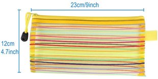 10 colors zipper mesh bag, pencil case pencil case multifunctional travel bag office supplies cosmetics travel accessories