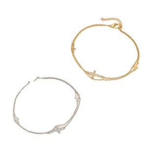 Golden Cross Bracelet Women's Light Luxury Fashion All-match Design Sense Bracelet for Girlfriend