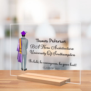 BT018 personalized graduation season table decoration handwritten DIY desktop decoration acrylic mirror sticker wooden base