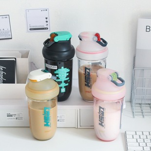 Wholesale new casual cup protein powder shake cup sports fitness cup milkshake cup with mixing ball plastic cup