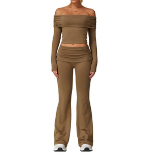 Dare to show cross-border sanding yoga suit women's leisure and comfortable all-match yoga clothes running sports fitness suit 9152