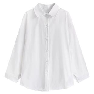 Blue Shirt Women's Spring and Autumn 2024 New French Style Inner Stacked Shirt Thin Long Sleeve Cardigan Jacket Top Clothes