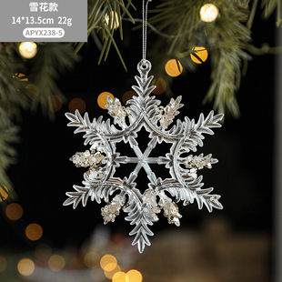 Transparent Acrylic Crystal Snowflake Elk Pendant Decorations Christmas Christmas Tree Atmosphere Arrangement Supplies Wholesale