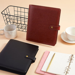 Widened large a5b5 loose-leaf book leather business loose-leaf manager clip multi-functional business board clip in stock order logo