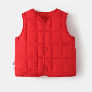 Baby Vest Autumn and Winter Baby 2024 New Children's Wear Waistcoat Autumn Boys' Clothes Vest Western Style Autumn Clothes for Girls
