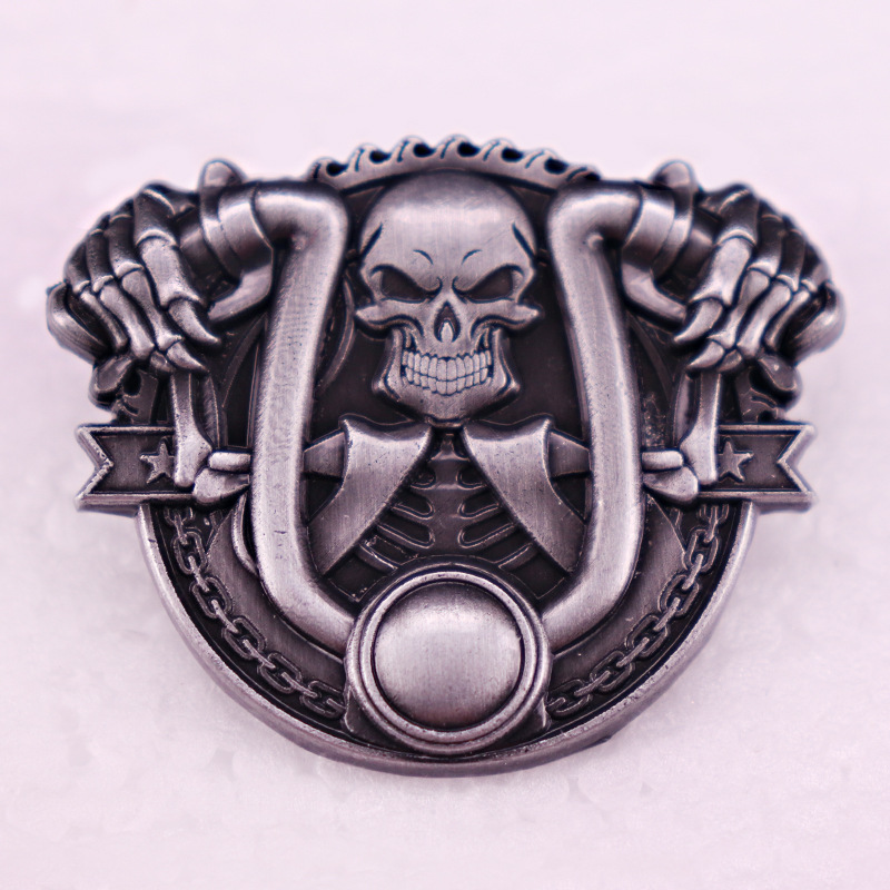 Motorcycle Skull Sportsman Badge Brooch Bag Accessories