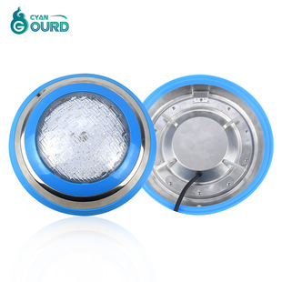 LED underwater 12V wall mounted stainless steel swimming pool wall lamp 12W blue edge IP68 waterproof colorful remote control underwater lamp