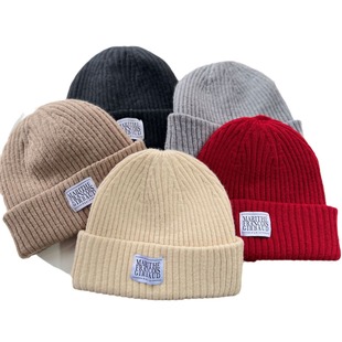 Classic Wool Hat Women's Autumn and Winter Simple Warm Cold-proof Ski Cap Knitted Cap Cold Hat Korean-style Japanese-style All-match
