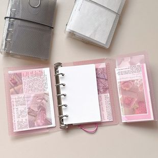 M5 Transparent Loose-leaf Shell Hand Account Storage Book Loose-leaf Mini Portable Sticker Hand Account Book Shell Twill pp Material