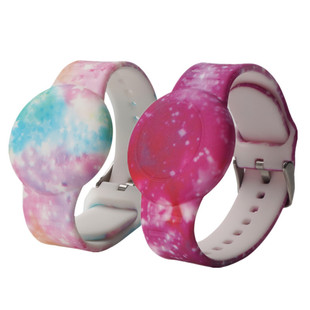 For Apple Anti-lost Airtag Children's Waterproof Conjoined Strap Locator Silicone Printed Protective Cover Leopard Print
