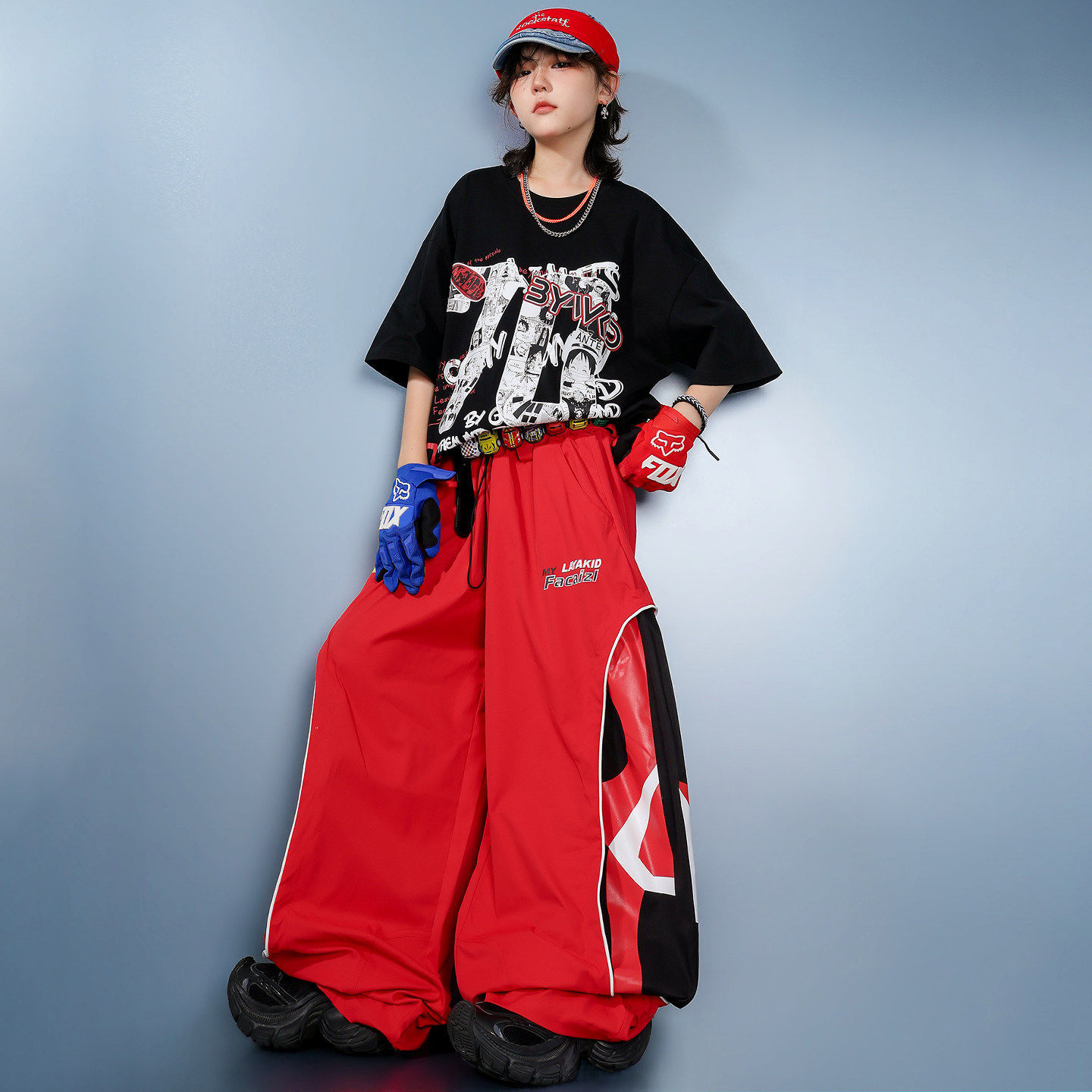 Children's Street Dance Clothing Trendy Brand Popular Street Style Model Performance Outfit Hip-Hop Fashion Kids Practice Outfit Set Summer