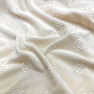 Spot Camellia Embossed Velvet Warp Velvet Gold Velvet Korean Velvet Women's Suit Skirt Stretch Fabric