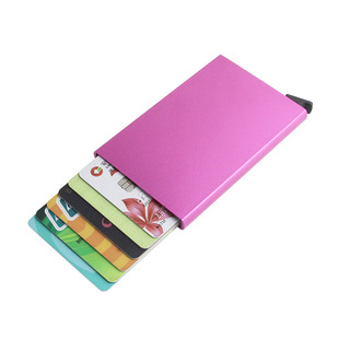 Manufacturer bottom push aluminum alloy credit card case business card case automatic card holder anti-degaussing RFID metal card holder