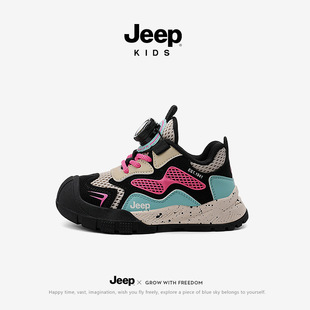 Детская обувь Jeep, осенняя спортивная обувь, новинка 2024, повседневная обувь для мальчиков с мягкой нижней ручкой и пряжкой среднего и большого размера