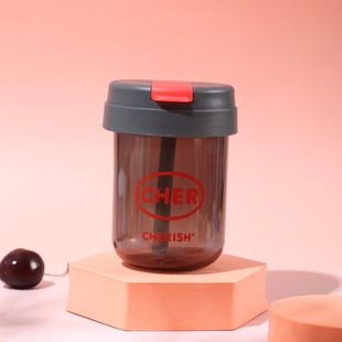 Hot Selling Summer High Color Value Ton Cup Children's Student Plastic Cup Portable Suction Cup Handy Cup Gift Big Belly Cup