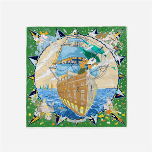 New machine hemming twill silk 53cm small square European and American fashion imitation silk scarf scarf women
