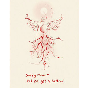 Bathing Fire Phoenix-Rebirth Aggressive Color Tattoo Sticker Personality Tide Cool Waterproof Lasting High Color Value Arm Scar Covering Spicy