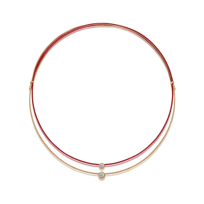 Fashionable Gold Yellow Silver Rope Clavicle Chain That Does Not Fade 925 Sterling Silver Accessible Luxury High-End Moissanite Choker Necklace