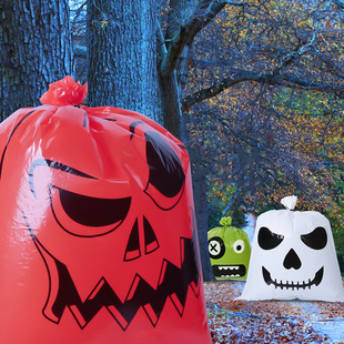 Halloween Leaf Bag 24*30 "Flat Mouth Activity/party Funny Atmosphere Decorative Bag Deciduous Garbage Bag