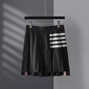 TB JL Short Skirt Pleated Skirt White Four Bar Pleated Skirt Split Ribbon Fashion Brand Jk Shirt Dress