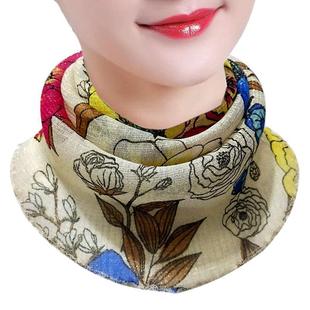 Hanging Ear Sunscreen Varied Neck Women's Spring and Summer Thin Small Silk Scarf Pullover Neck Set Veil Sunscreen Neck Protection Mask Scarf