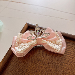 Children's Day Benefit Sweet Snow Gauze Children's Butterfly Alloy Crown Top Clip Girl Princess Ribbon Hairpin Hairpin