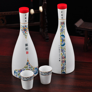 Ceramic Wine Bottle 1kg Empty Bottle Creative Liquor Bottle Wine Jar Household suit Portable Wine Jug Sealed