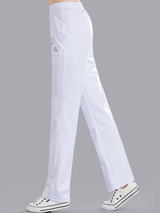Golden Crown Spring and Autumn Summer White Sports Pants Women's Pants Loose Square Dance Straight South Korean Silk Quick-drying Thin Pants Men